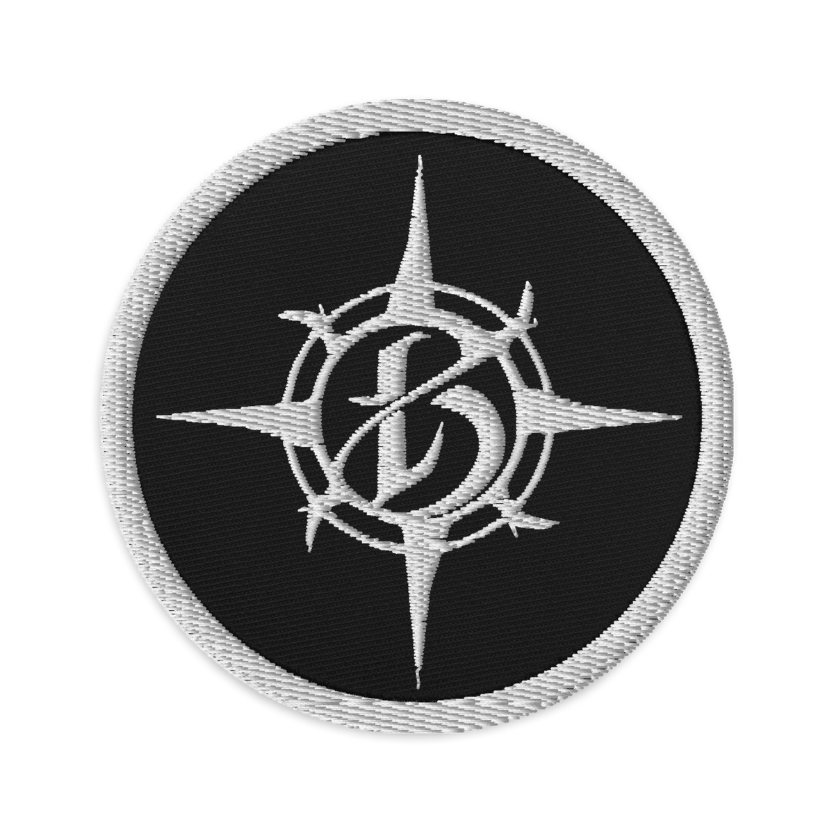 Borealis Compass Logo Embroidered Patch - White