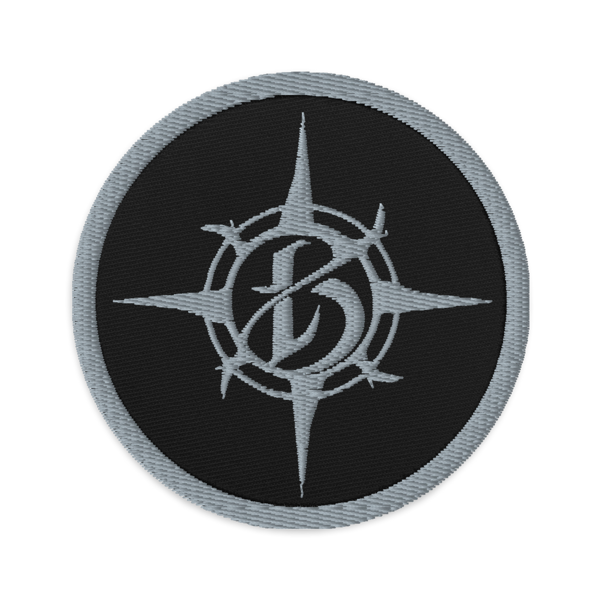 Borealis Compass Logo Embroidered Patch - Grey