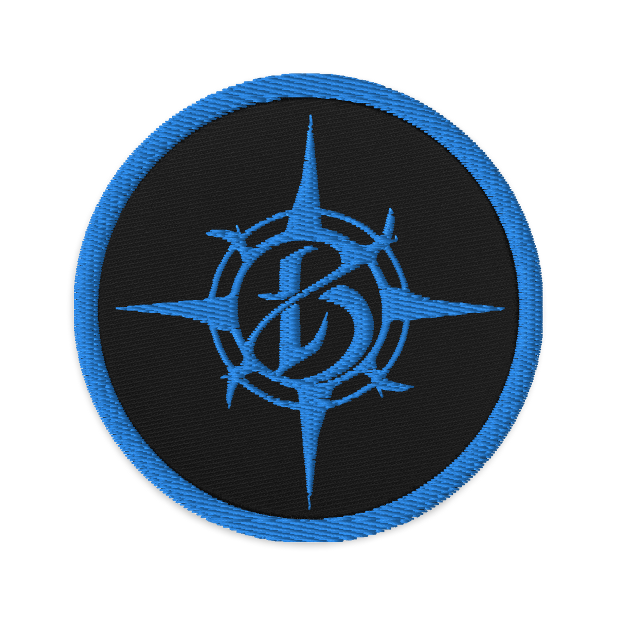 Borealis Compass Logo Embroidered Patch - Aqua Blue
