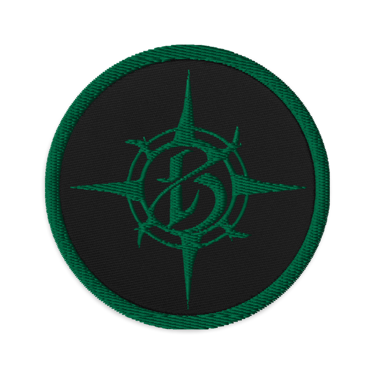 Borealis Compass Logo Embroidered Patch - Kelly Green