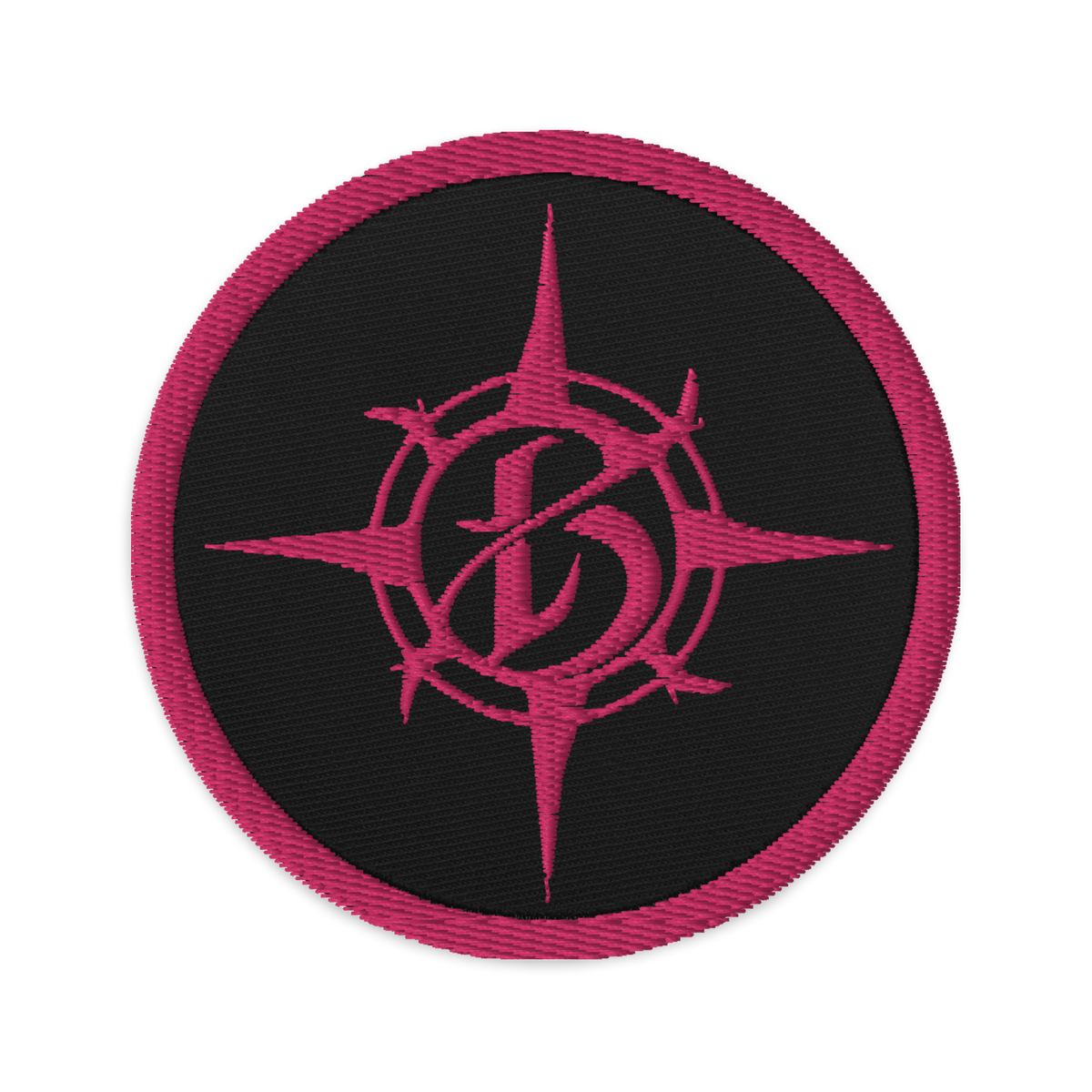 Borealis Compass Logo Embroidered Patch - Hot Pink