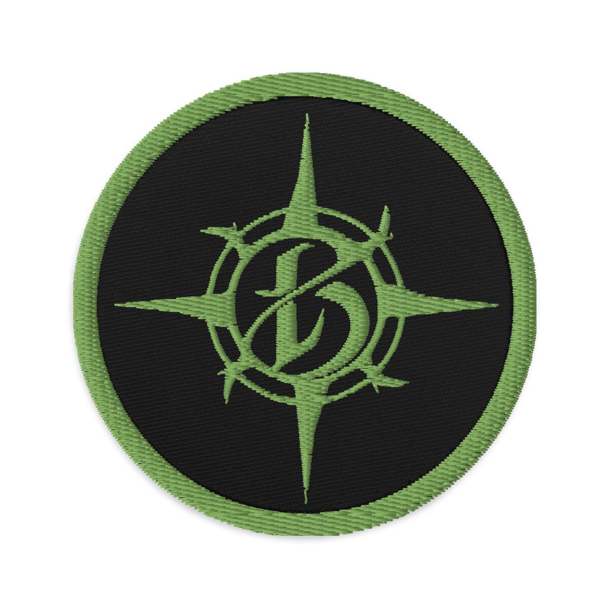 Borealis Compass Logo Embroidered Patch - Kiwi Green
